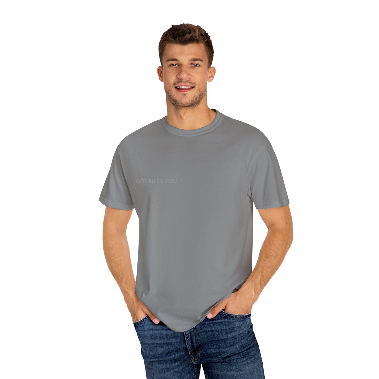 God Bless You & Trust: Unisex Garment-Dyed T-Shirt for Faith-Inspired Living